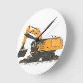 巨大な土の掘削機 ラウンド壁時計 (傾斜)