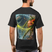 巨大な変異野菜の攻撃 基本ダーツ Tシャツ (裏面)