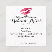 巨大な大きなキスの唇の上品なシャインカバー スクエア名刺 (裏面)