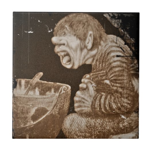 巨大な大釜でトロール タイル (正面)