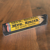 巨大な学校鉛筆 |先生 |DIY文字 デスクネームプレート (側面)