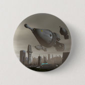 巨大な宇宙船の到着2ボタン 缶バッジ (正面)