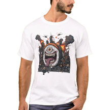 巨大な寿司モンスター襲撃Tシャツ | 怪獣ホラー