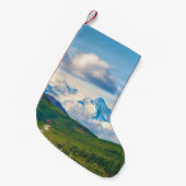 巨大な山々と周りを疑問に思 スモールクリスマスストッキング (正面 (吊り時))
