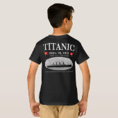 巨大な幽霊の船の子供の暗いTシャツ Tシャツ (裏面フル)