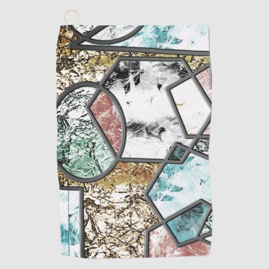 巨大な幾何学的な形状風変わりと強いテクスチャ ゴルフタオル (正面)