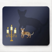 巨大な影を持つ小さな猫マウスパッド マウスパッド (正面)