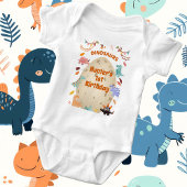 巨大な恐竜の卵の誕生日パーティー ベビーボディスーツ