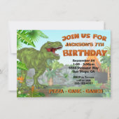 巨大な恐竜ジャングル火山の誕生パーティー 招待状 (正面)