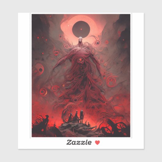 巨大な悪魔の生き物の暗いファンタジー恐怖 シール (シート)