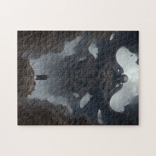 巨大な悪魔の生き物の暗いファンタジー恐怖 ジグソーパズル (横)