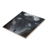 巨大な悪魔の生き物の暗いファンタジー恐怖 タイル (側面)