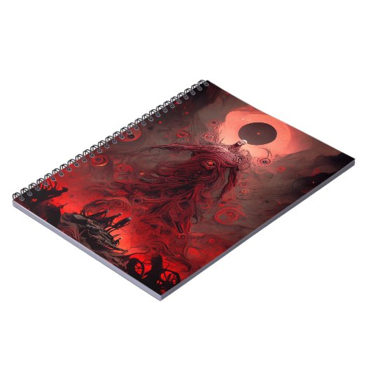 巨大な悪魔の生き物の暗いファンタジー恐怖 ノートブック (左側)