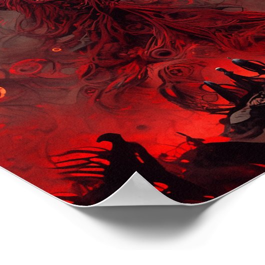 巨大な悪魔の生き物の暗いファンタジー恐怖 ポスター (角)