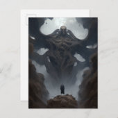巨大な悪魔の生き物の暗いファンタジー恐怖 ポストカード (正面/裏面)