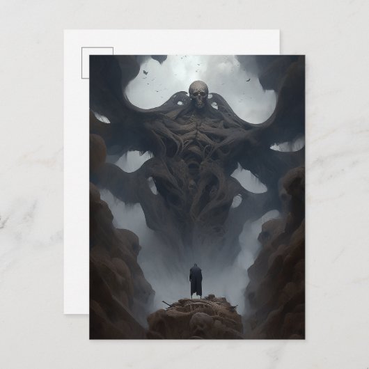 巨大な悪魔の生き物の暗いファンタジー恐怖 ポストカード (正面/裏面)