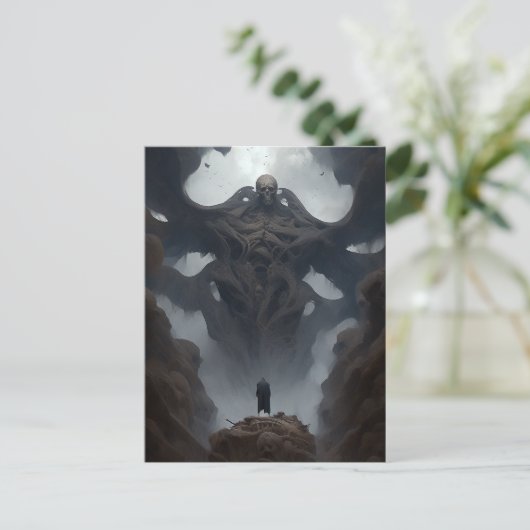 巨大な悪魔の生き物の暗いファンタジー恐怖 ポストカード (スタンド正面)