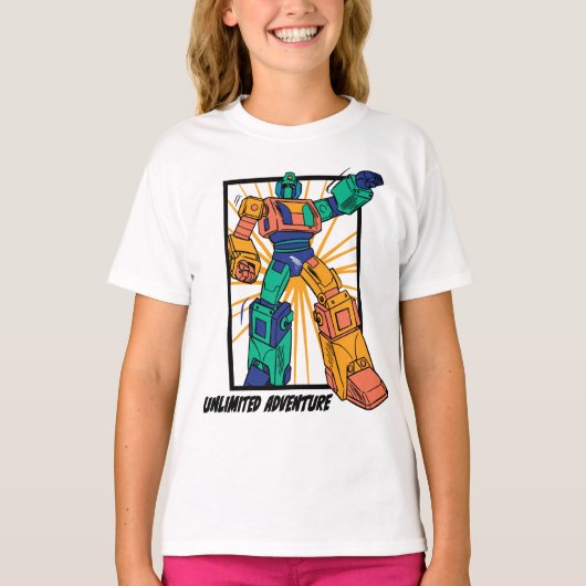 巨大な戦士ロボット: 無限の冒険 Tシャツ (正面)