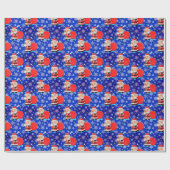 巨大な抱き枕スノーフレークのクリスマスとサンタクロース ラッピングペーパー (フラット)