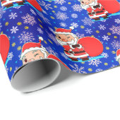 巨大な抱き枕スノーフレークのクリスマスとサンタクロース ラッピングペーパー (ロールコーナー)