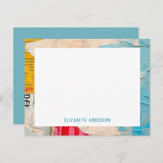 巨大な抽象芸術モダンパーソナライズされた ノートカード (正面/裏面)