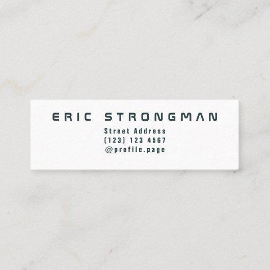 巨大な文字カバーを立てて下さい スキニー名刺 (裏面)