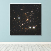 巨大な日が差すことクラスタ内の銀河系アーク キャンバスプリント (インサイチュ (ウッドフロア))