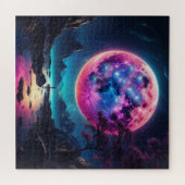 巨大な月のファンタジー風景 ジグソーパズル (横)