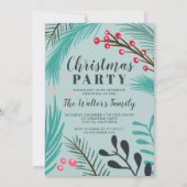 巨大な枝のミスティルテーの緑のクリスマス 招待状 (正面)