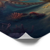 巨大な海の生き物が宝物を守る ポスター (角)