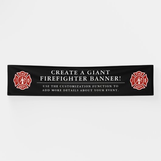 巨大な消防士のテーマの黒を作成して下さい 横断幕 (横)