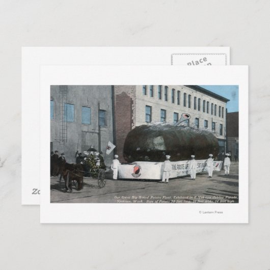 巨大な焼いたポテトのフロートシーン ポストカード (正面/裏面)