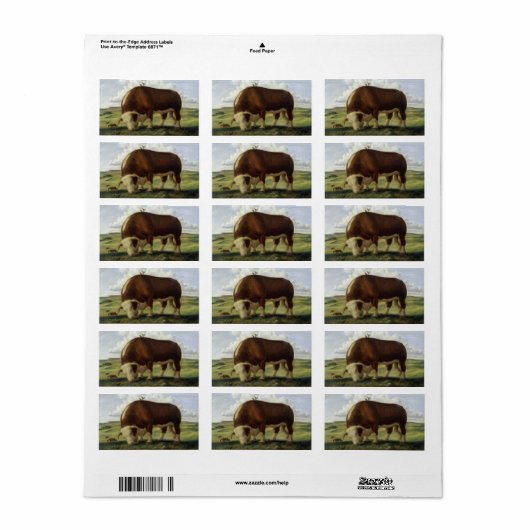 巨大な牛 ラベル (フルシート)