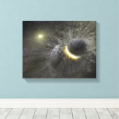 巨大な物体の衝突宇宙 キャンバスプリント (インサイチュ (ウッドフロア))