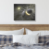 巨大な物体の衝突宇宙 キャンバスプリント (インサイチュ (寝室))