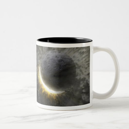 巨大な物体の衝突宇宙 ツートーンマグカップ (右)