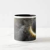 巨大な物体の衝突宇宙 ツートーンマグカップ (中央)