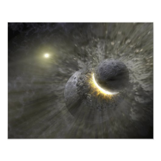 巨大な物体の衝突宇宙 フォトプリント            (正面)