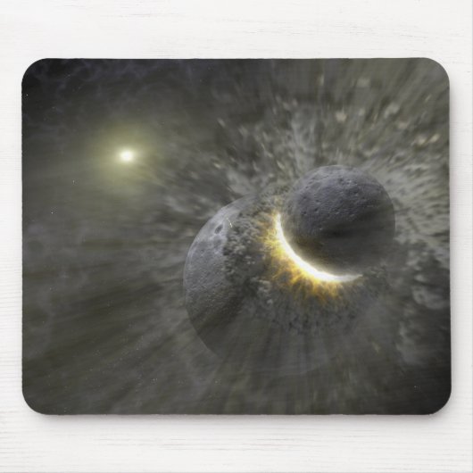巨大な物体の衝突宇宙 マウスパッド (正面)