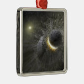 巨大な物体の衝突宇宙 メタルオーナメント (右)
