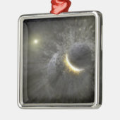 巨大な物体の衝突宇宙 メタルオーナメント (左)