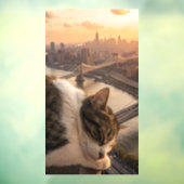 巨大な猫が街全体として眠る ウィンドウサイン (シート3)