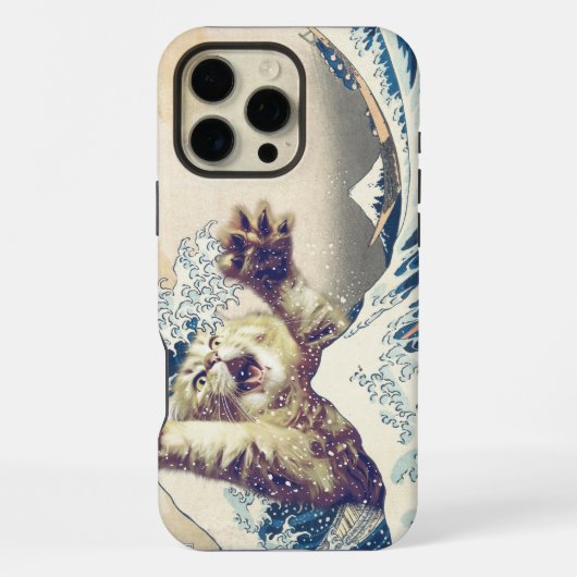 巨大な猫の波 - 神奈川沖浪裏 iPhoneケース (裏面)