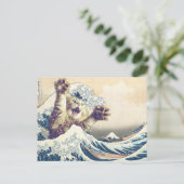 巨大な猫の波 – 神奈川素晴らしの波 ポストカード (スタンド正面)