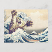 巨大な猫の波 – 神奈川素晴らしの波 ポストカード (正面)