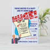 巨大な祝マイルストーンのパーティーを切り取る 招待状 (スタンド正面)