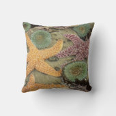 巨大な緑のアネモネと黄海の星 クッション (裏面)