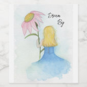 巨大な花を持つドリームガール「ドリームビッグ」 ワインラベル (シングルラベル)