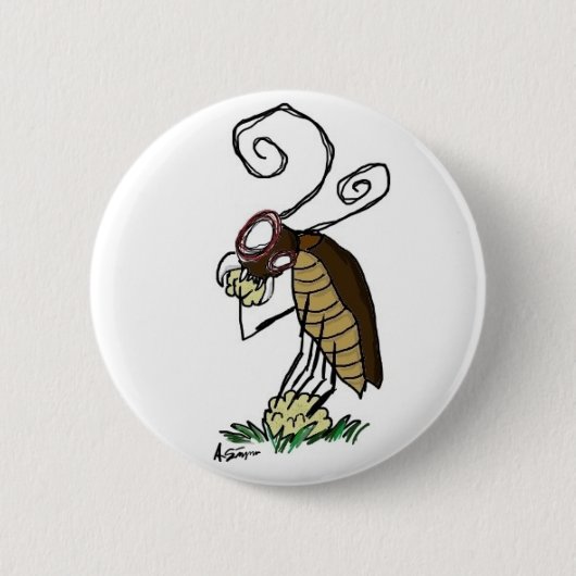 巨大な虫ボタン 缶バッジ (正面)