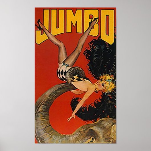 巨大な象と女性のポスタージャンボ! ポスター (正面)